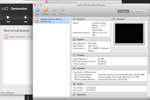 Genymotion in action